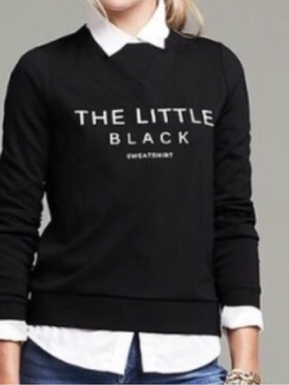 The Little Black Sweatshirt - banana republic.